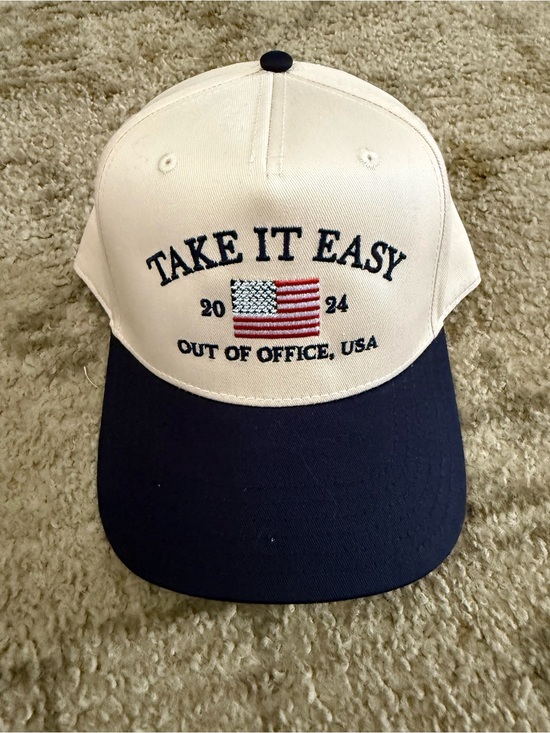 OTTO Accessories - OTTO Two-Tone 'Take It Easy' Baseball Cap - Cream & Navy